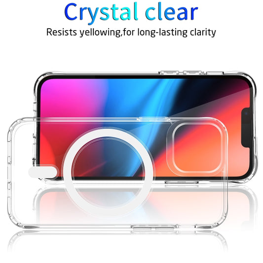 For iPhone 15 Four Corner Airbags MagSafe Magnetic Phone Case(Transparent) - iPhone 15 Cases by buy2fix | Online Shopping UK | buy2fix