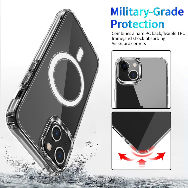 For iPhone 15 Four Corner Airbags MagSafe Magnetic Phone Case(Transparent) - iPhone 15 Cases by buy2fix | Online Shopping UK | buy2fix
