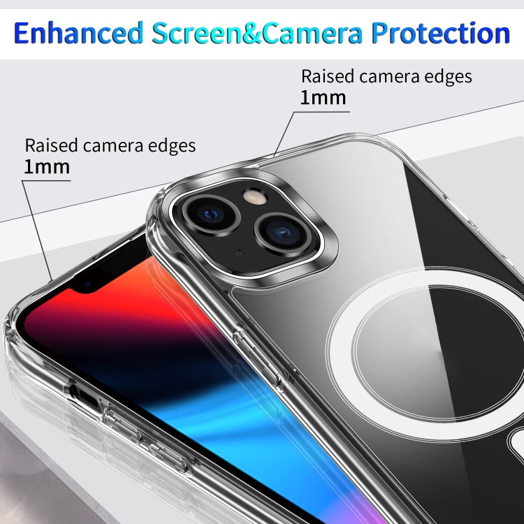 For iPhone 15 Four Corner Airbags MagSafe Magnetic Phone Case(Transparent) - iPhone 15 Cases by buy2fix | Online Shopping UK | buy2fix