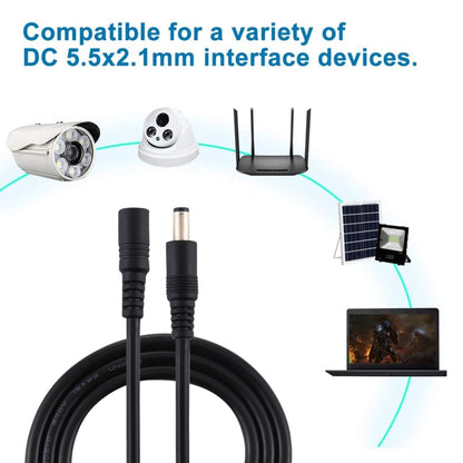 8A 5.5 x 2.1mm Female to Male DC Power Extension Cable(Black) - Universal Power Adapter by buy2fix | Online Shopping UK | buy2fix