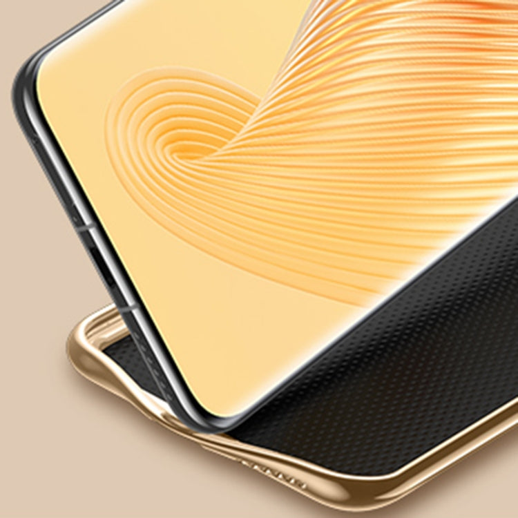 For Honor 90 Litchi Texture Genuine Leather Phone Case(Blue) by buy2fix