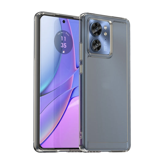 For Motorola Edge 40 Candy Series TPU Phone Case(Transparent Grey) - Motorola Cases by buy2fix | Online Shopping UK | buy2fix