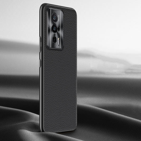 For Xiaomi Redmi K60 Litchi Texture Genuine Leather Phone Case(Black) - Xiaomi Cases by buy2fix | Online Shopping UK | buy2fix