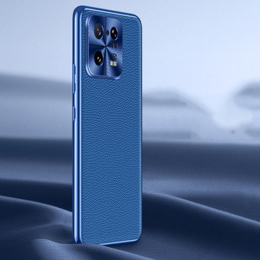 For Xiaomi 13 Pro Litchi Texture Genuine Leather Phone Case(Blue) - Xiaomi Cases by buy2fix | Online Shopping UK | buy2fix