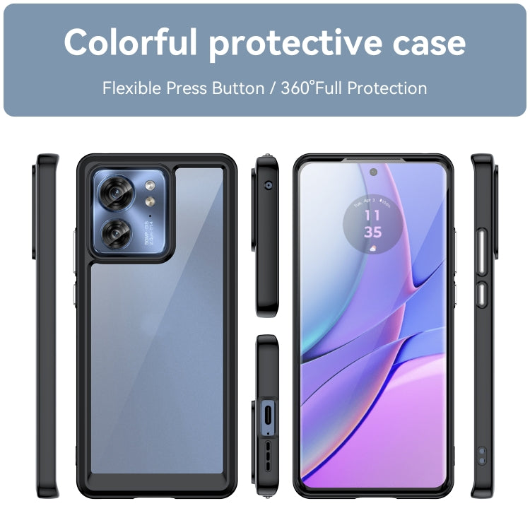 For Motorola Edge 40 Colorful Series Acrylic Hybrid TPU Phone Case(Black) - Motorola Cases by buy2fix | Online Shopping UK | buy2fix