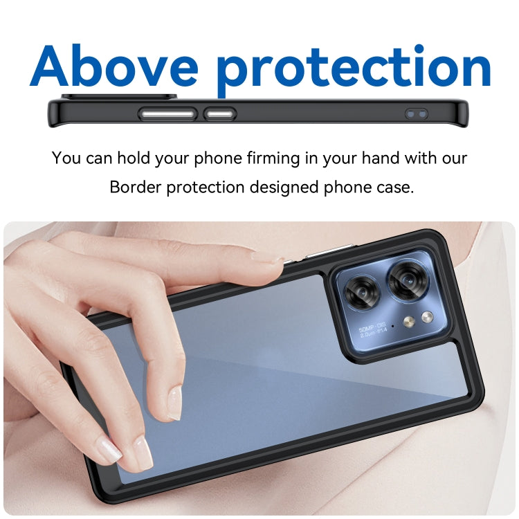 For Motorola Edge 40 Colorful Series Acrylic Hybrid TPU Phone Case(Black) - Motorola Cases by buy2fix | Online Shopping UK | buy2fix