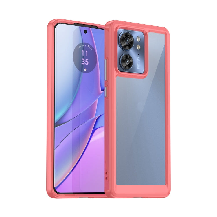 For Motorola Edge 40 Colorful Series Acrylic Hybrid TPU Phone Case(Red) - Motorola Cases by buy2fix | Online Shopping UK | buy2fix