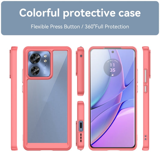 For Motorola Edge 40 Colorful Series Acrylic Hybrid TPU Phone Case(Red) - Motorola Cases by buy2fix | Online Shopping UK | buy2fix
