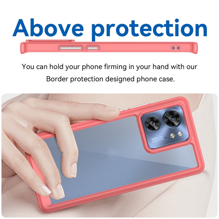 For Motorola Edge 40 Colorful Series Acrylic Hybrid TPU Phone Case(Red) - Motorola Cases by buy2fix | Online Shopping UK | buy2fix