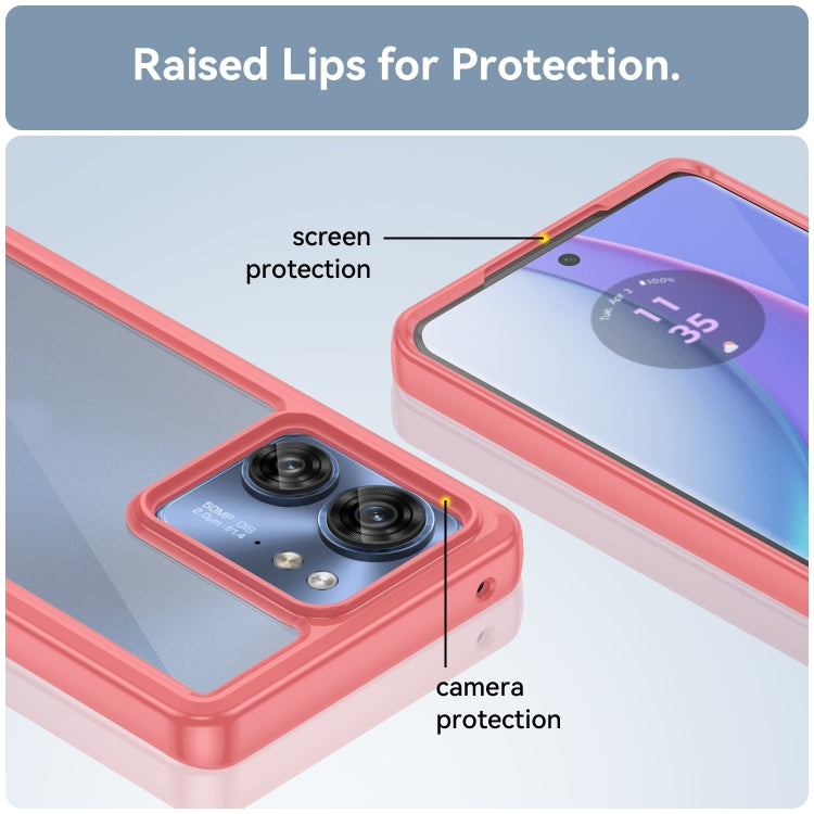 For Motorola Edge 40 Colorful Series Acrylic Hybrid TPU Phone Case(Red) - Motorola Cases by buy2fix | Online Shopping UK | buy2fix