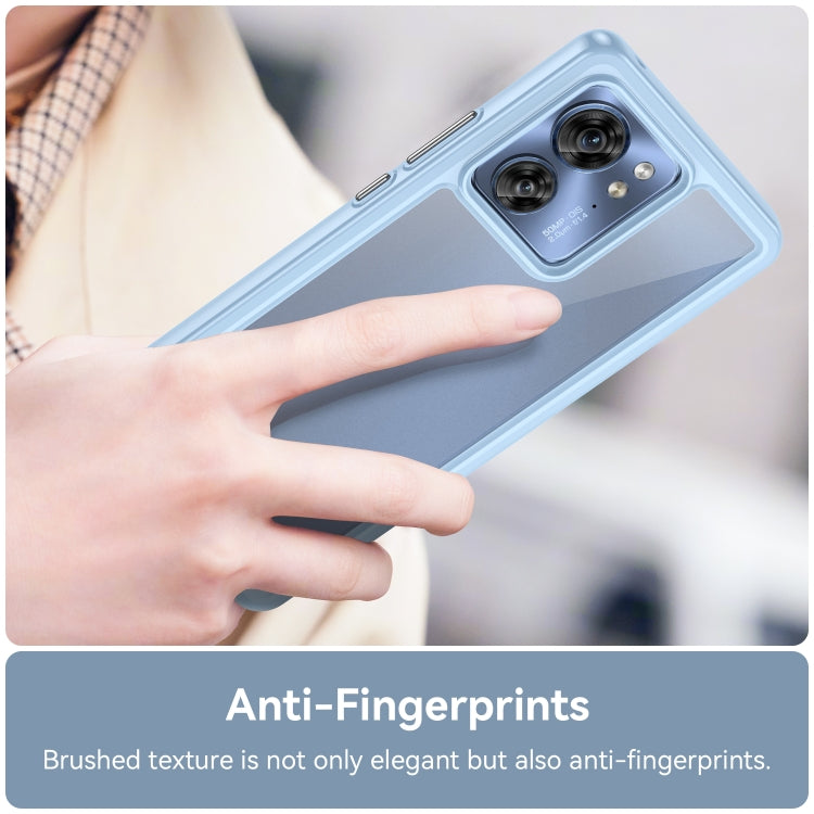 For Motorola Edge 40 Colorful Series Acrylic Hybrid TPU Phone Case(Blue) - Motorola Cases by buy2fix | Online Shopping UK | buy2fix