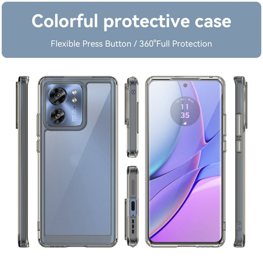 For Motorola Edge 40 Colorful Series Acrylic Hybrid TPU Phone Case(Transparent Grey) - Motorola Cases by buy2fix | Online Shopping UK | buy2fix