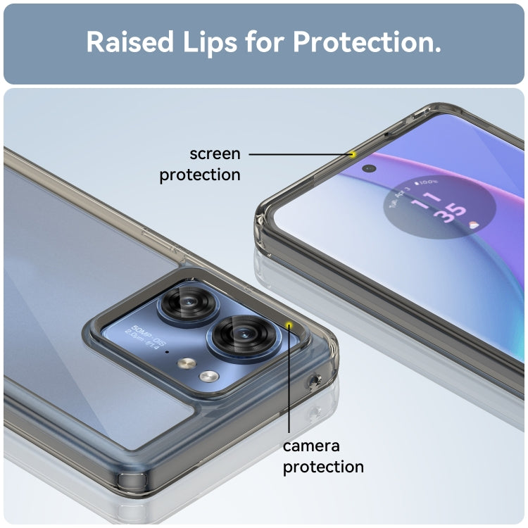 For Motorola Edge 40 Colorful Series Acrylic Hybrid TPU Phone Case(Transparent Grey) - Motorola Cases by buy2fix | Online Shopping UK | buy2fix