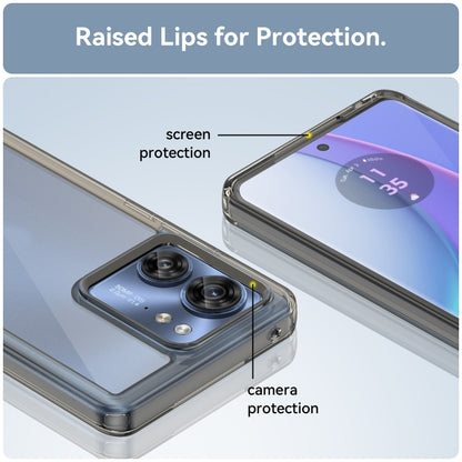 For Motorola Edge 40 Colorful Series Acrylic Hybrid TPU Phone Case(Transparent Grey) - Motorola Cases by buy2fix | Online Shopping UK | buy2fix
