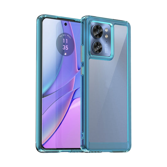 For Motorola Edge 40 Colorful Series Acrylic Hybrid TPU Phone Case(Transparent Blue) - Motorola Cases by buy2fix | Online Shopping UK | buy2fix