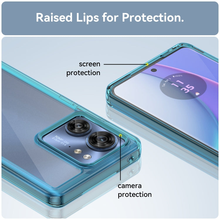 For Motorola Edge 40 Colorful Series Acrylic Hybrid TPU Phone Case(Transparent Blue) by buy2fix