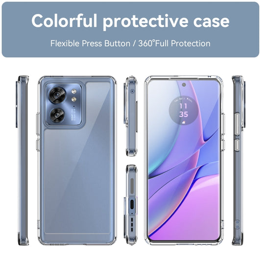 For Motorola Edge 40 Colorful Series Acrylic Hybrid TPU Phone Case(Transparent) - Motorola Cases by buy2fix | Online Shopping UK | buy2fix