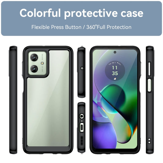 For Motorola Moto G54 Global Colorful Series Acrylic Hybrid TPU Phone Case(Black) - Motorola Cases by buy2fix | Online Shopping UK | buy2fix