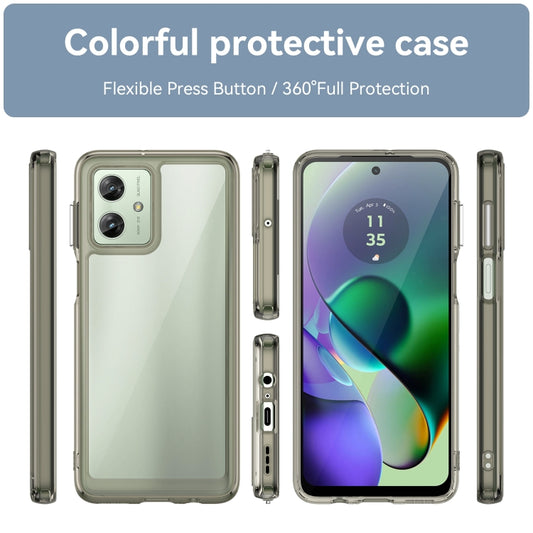 For Motorola Moto G54 Global Colorful Series Acrylic Hybrid TPU Phone Case(Transparent Grey) - Motorola Cases by buy2fix | Online Shopping UK | buy2fix