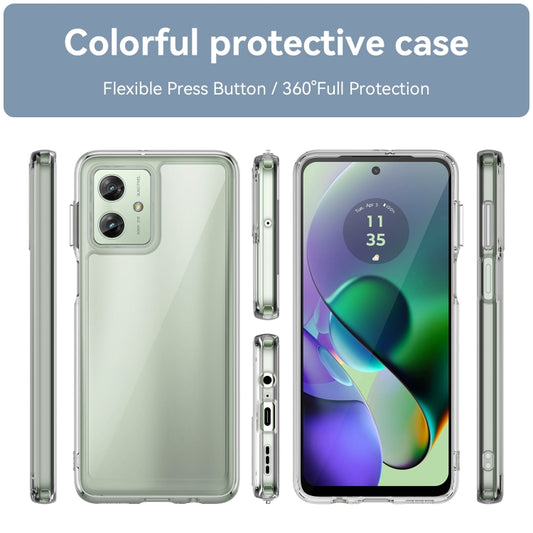 For Motorola Moto G54 Global Colorful Series Acrylic Hybrid TPU Phone Case(Transparent) - Motorola Cases by buy2fix | Online Shopping UK | buy2fix