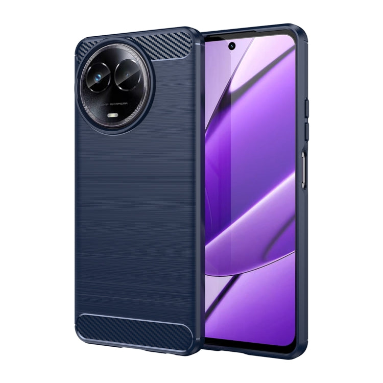 For Realme 11 5G Carbon Fiber Brushed Texture TPU Phone Case(Blue) - Realme Cases by buy2fix | Online Shopping UK | buy2fix