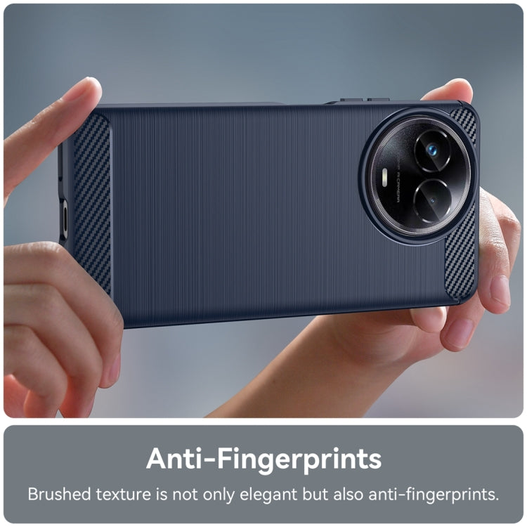 For Realme 11 5G Carbon Fiber Brushed Texture TPU Phone Case(Blue) - Realme Cases by buy2fix | Online Shopping UK | buy2fix