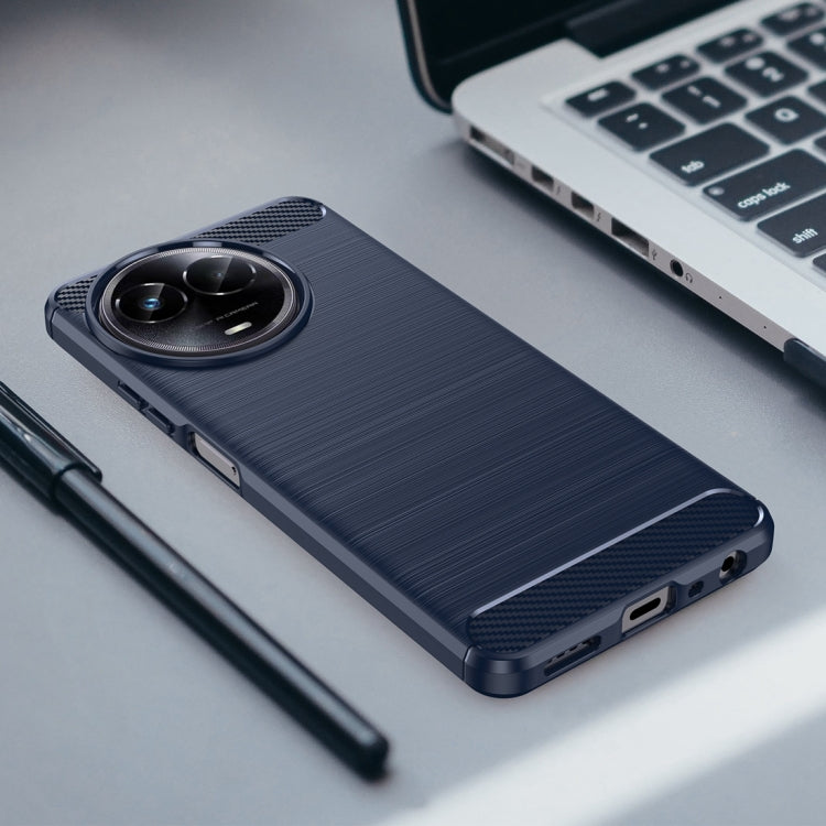 For Realme 11 5G Carbon Fiber Brushed Texture TPU Phone Case(Blue) - Realme Cases by buy2fix | Online Shopping UK | buy2fix
