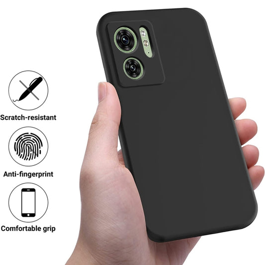 For Motorola Edge 40 5G Solid Color Liquid Silicone Dropproof Full Coverage Phone Case(Black) - Motorola Cases by buy2fix | Online Shopping UK | buy2fix