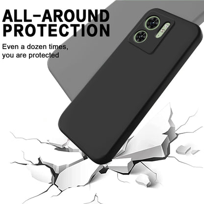 For Motorola Edge 40 5G Solid Color Liquid Silicone Dropproof Full Coverage Phone Case(Black) by buy2fix