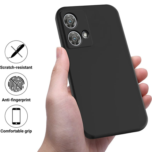 For Motorola Edge 40 Neo Solid Color Liquid Silicone Dropproof Full Coverage Phone Case(Black) - Motorola Cases by buy2fix | Online Shopping UK | buy2fix