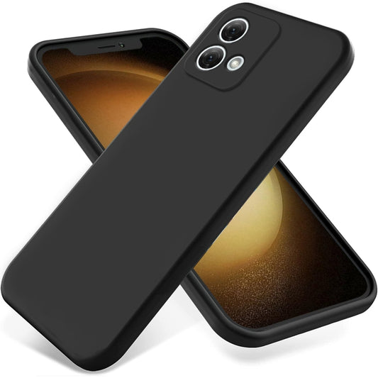 For Motorola Moto G84 5G Solid Color Liquid Silicone Dropproof Full Coverage Phone Case(Black) - Motorola Cases by buy2fix | Online Shopping UK | buy2fix