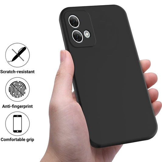 For Motorola Moto G84 5G Solid Color Liquid Silicone Dropproof Full Coverage Phone Case(Black) - Motorola Cases by buy2fix | Online Shopping UK | buy2fix