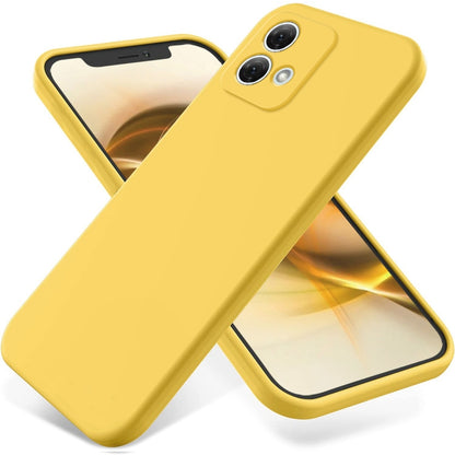 For Motorola Moto G84 5G Solid Color Liquid Silicone Dropproof Full Coverage Phone Case(Yellow) - Motorola Cases by buy2fix | Online Shopping UK | buy2fix