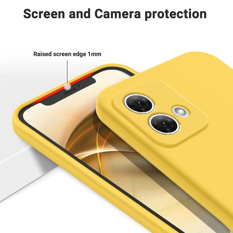 For Motorola Moto G84 5G Solid Color Liquid Silicone Dropproof Full Coverage Phone Case(Yellow) - Motorola Cases by buy2fix | Online Shopping UK | buy2fix