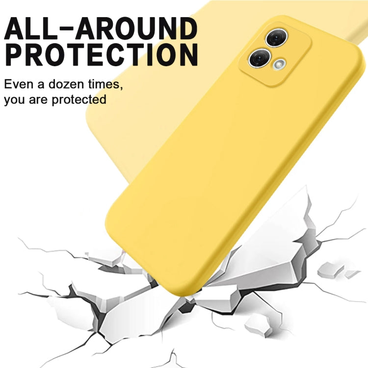For Motorola Moto G84 5G Solid Color Liquid Silicone Dropproof Full Coverage Phone Case(Yellow) - Motorola Cases by buy2fix | Online Shopping UK | buy2fix