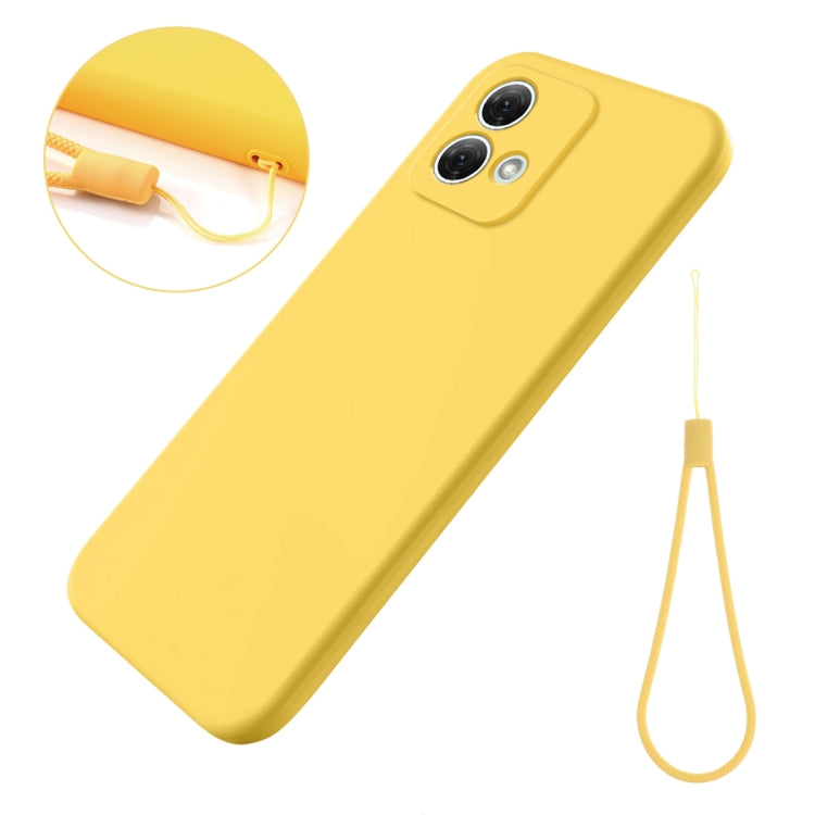 For Motorola Moto G84 5G Solid Color Liquid Silicone Dropproof Full Coverage Phone Case(Yellow) - Motorola Cases by buy2fix | Online Shopping UK | buy2fix