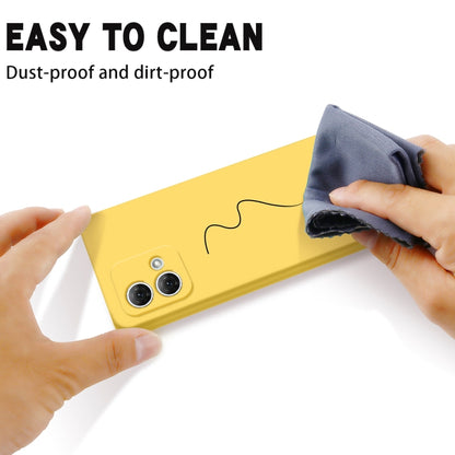 For Motorola Moto G84 5G Solid Color Liquid Silicone Dropproof Full Coverage Phone Case(Yellow) - Motorola Cases by buy2fix | Online Shopping UK | buy2fix