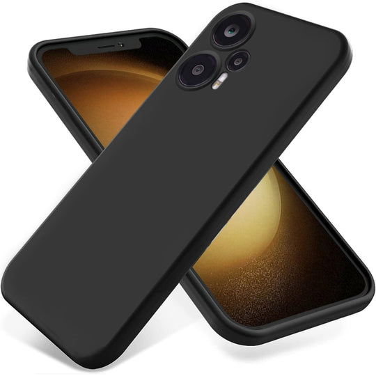 For Xiaomi Poco F5 5G Pure Color Liquid Silicone Shockproof Phone Case(Black)