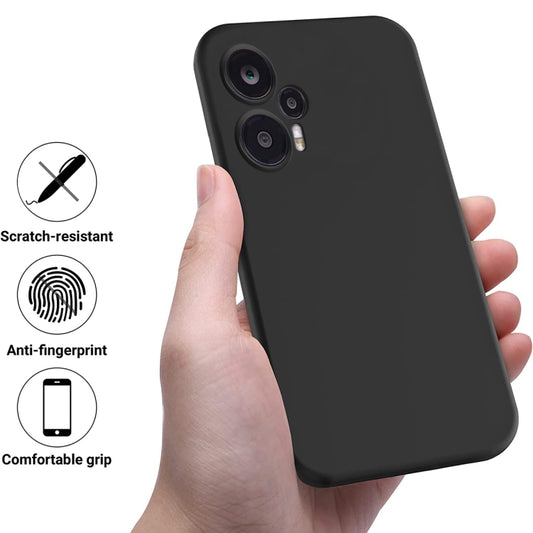 For Xiaomi Poco F5 5G Pure Color Liquid Silicone Shockproof Phone Case(Black) by buy2fix