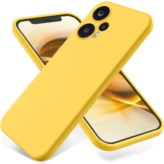 For Xiaomi Poco F5 5G Pure Color Liquid Silicone Shockproof Phone Case(Yellow)