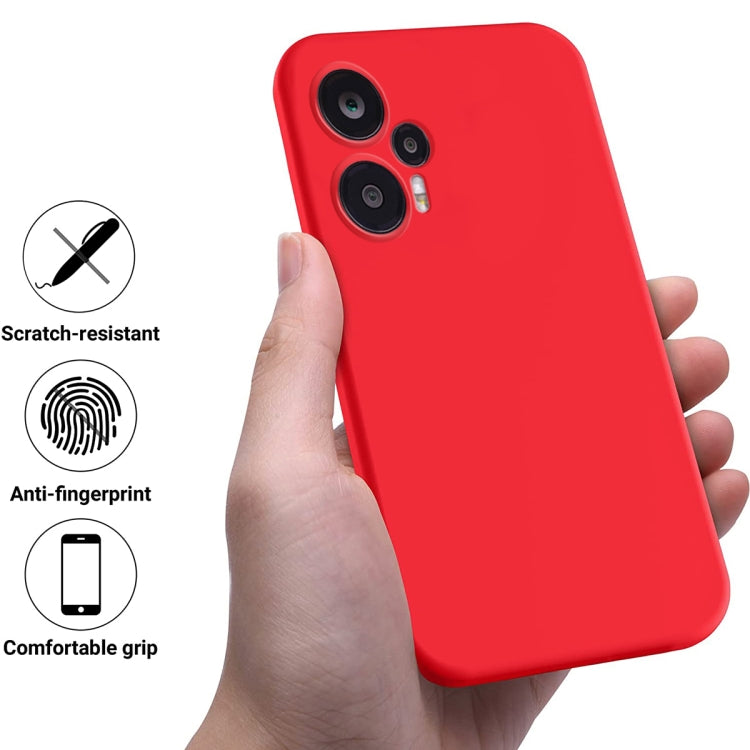 For Xiaomi Poco F5 5G Pure Color Liquid Silicone Shockproof Phone Case(Red) - Xiaomi Cases by buy2fix | Online Shopping UK | buy2fix