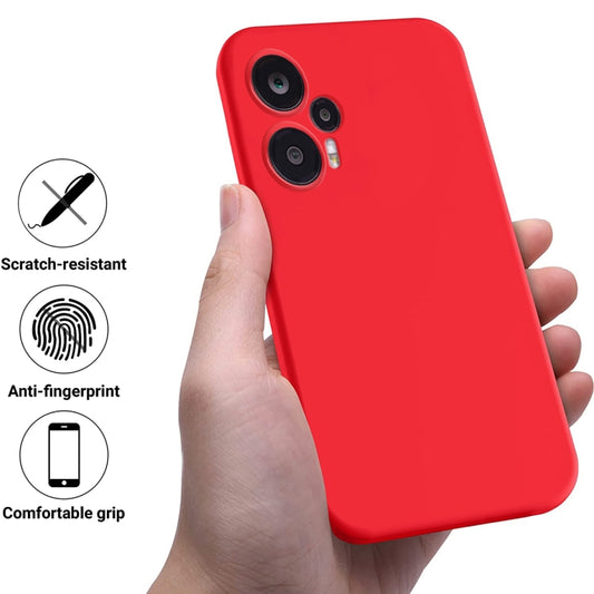 For Xiaomi Poco F5 5G Pure Color Liquid Silicone Shockproof Phone Case(Red) - Xiaomi Cases by buy2fix | Online Shopping UK | buy2fix