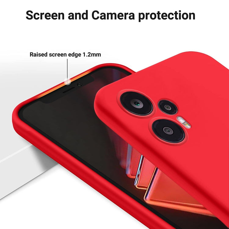 For Xiaomi Poco F5 5G Pure Color Liquid Silicone Shockproof Phone Case(Red) - Xiaomi Cases by buy2fix | Online Shopping UK | buy2fix