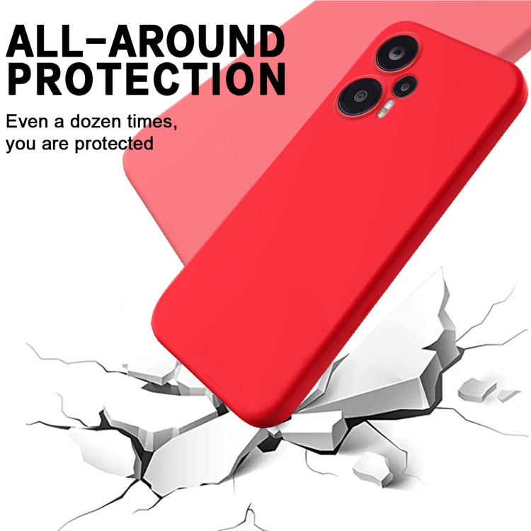 For Xiaomi Poco F5 5G Pure Color Liquid Silicone Shockproof Phone Case(Red) - Xiaomi Cases by buy2fix | Online Shopping UK | buy2fix