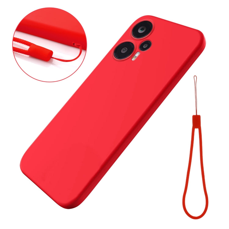 For Xiaomi Poco F5 5G Pure Color Liquid Silicone Shockproof Phone Case(Red) - Xiaomi Cases by buy2fix | Online Shopping UK | buy2fix