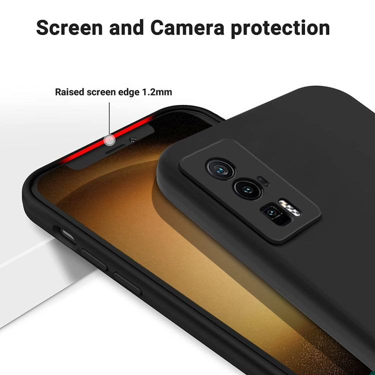 For Xiaomi Poco F5 Pro/Redmi K60/K60 Pro Pure Color Liquid Silicone Shockproof Phone Case(Black) - Xiaomi Cases by buy2fix | Online Shopping UK | buy2fix