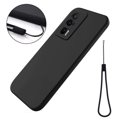 For Xiaomi Poco F5 Pro/Redmi K60/K60 Pro Pure Color Liquid Silicone Shockproof Phone Case(Black) - Xiaomi Cases by buy2fix | Online Shopping UK | buy2fix