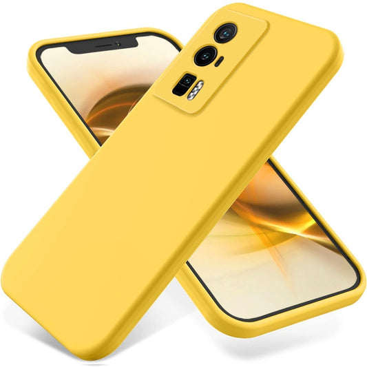 For Xiaomi Poco F5 Pro/Redmi K60/K60 Pro Pure Color Liquid Silicone Shockproof Phone Case(Yellow) - Xiaomi Cases by buy2fix | Online Shopping UK | buy2fix