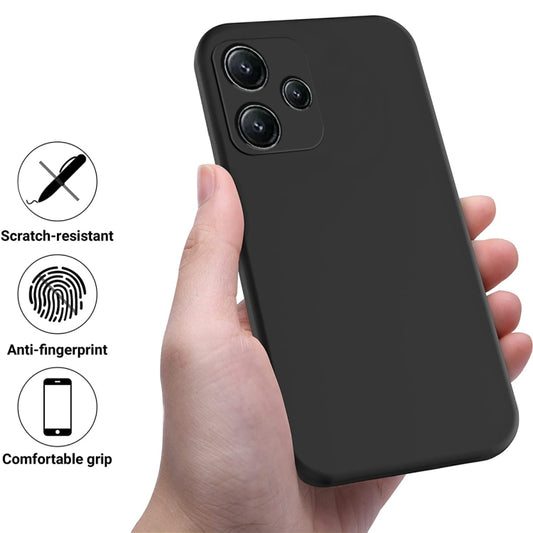 For Xiaomi Redmi 12 5G / Note 12R Pure Color Liquid Silicone Shockproof Phone Case(Black) - Xiaomi Cases by buy2fix | Online Shopping UK | buy2fix