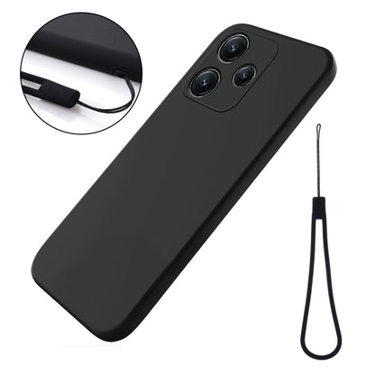 For Xiaomi Redmi 12 5G / Note 12R Pure Color Liquid Silicone Shockproof Phone Case(Black) - Xiaomi Cases by buy2fix | Online Shopping UK | buy2fix